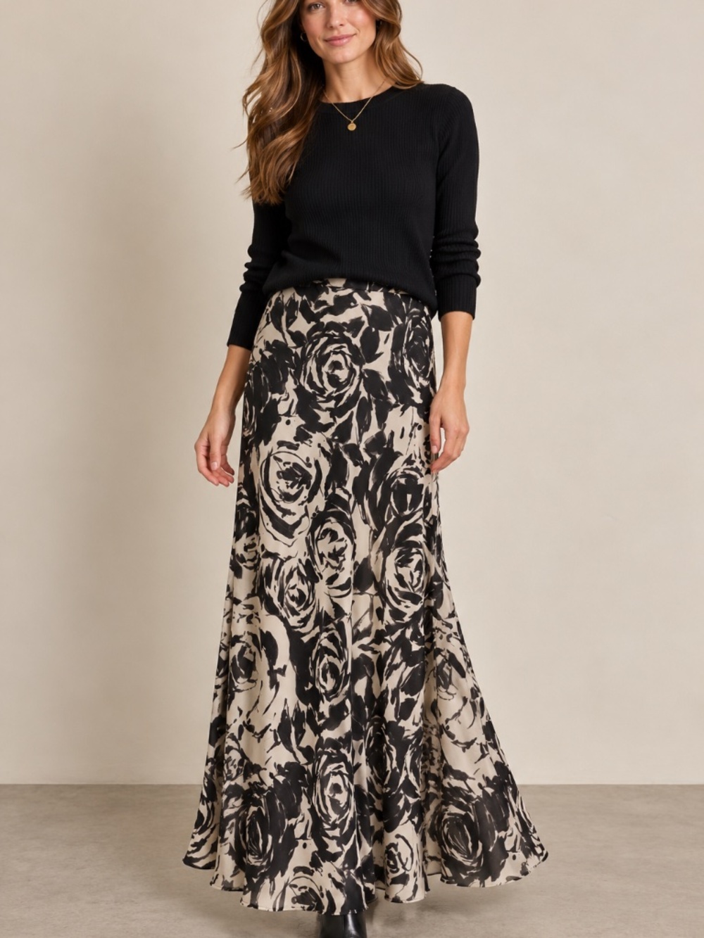 100% SILK maxi skirt 10 luxury office event holiday Christmas New Years capsule